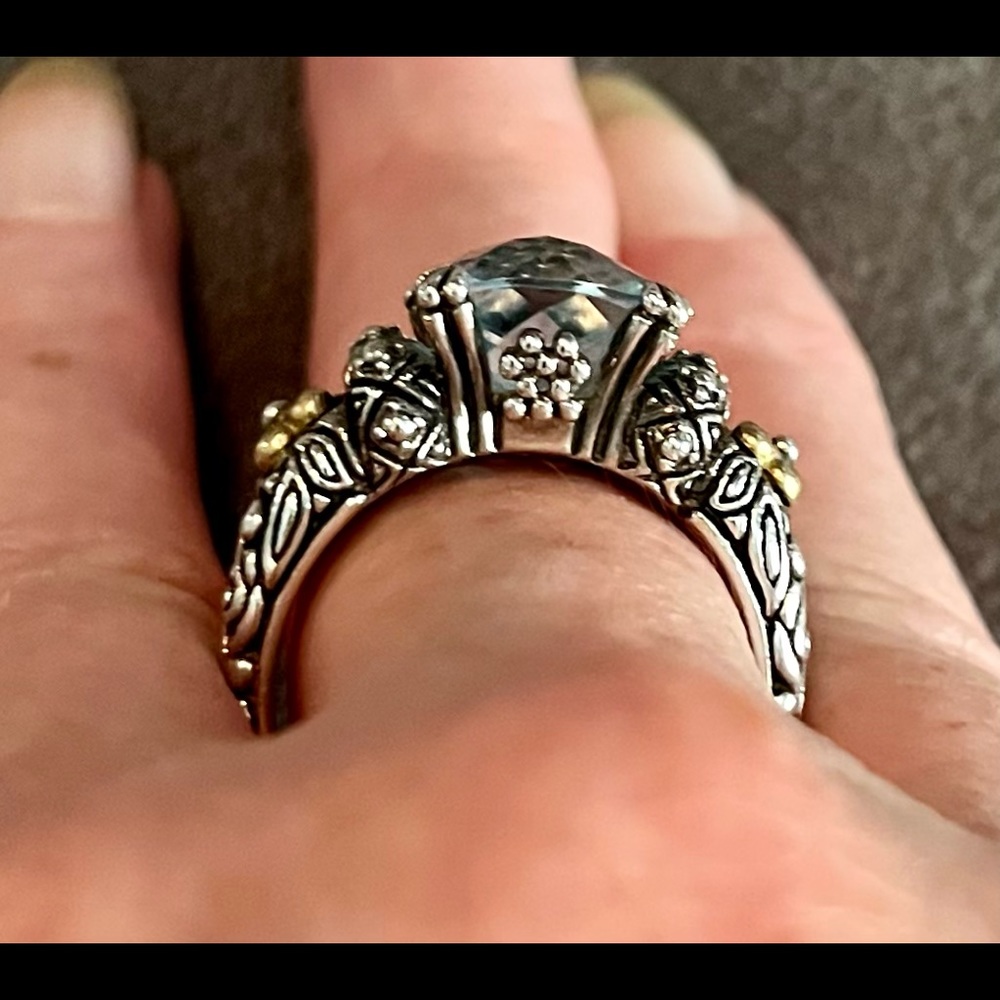 Barbara Bixby Blue Topaz, 925, 18k Gold ring - Picture 5 of 7